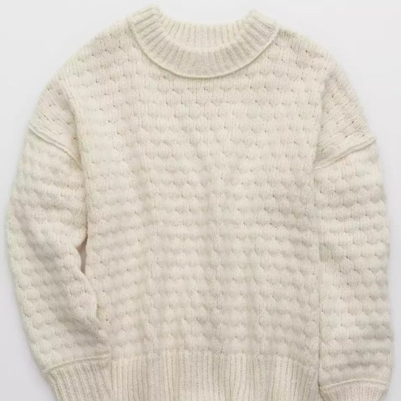 On Hold;NWT Aerie Oversized Crew Sweater 'Natural' - Picture 4 of 12